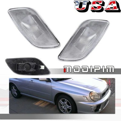 Lente de luces de señalización laterales de guardabarros delantero transparente para 02-03 Subaru Impreza RS TS Foto 1 de 4