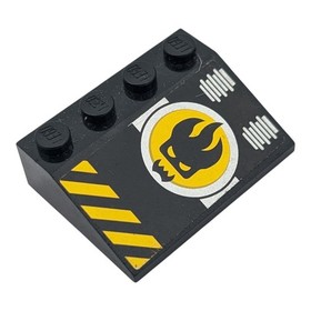 LEGO Diagonal Piece Black/Yellow 3297pb029 Part 2&times;8 Agents Set 8633