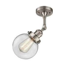 Innovations Lighting 201F-6 Beacon Beacon 1 Light 6"W Semi-Flush - Nickel - Picture 1 of 4