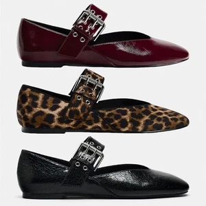 2025 Zapatos de Moda Para Mujer Estampado de Leopardo Ballet Pisos/Puntera Punta Mocasines - Imagen 1 de 9