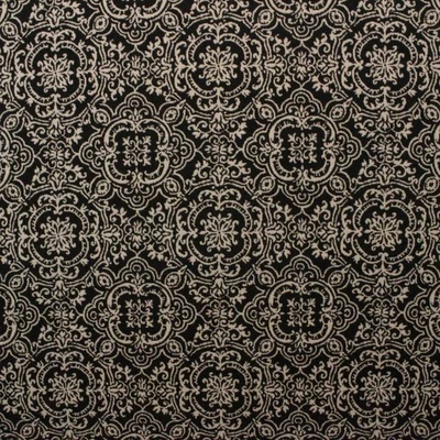 BALLARD DESIGNS FLORENCE BLACK SUNBRELLA MEDALLION FABRIC BY THE YARD 54"W - Image 1 of 4