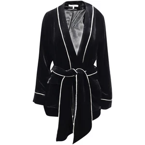 Ganni Rodier Velvet Jacket In Rayon Women Black Size 38 - Picture 1 of 4