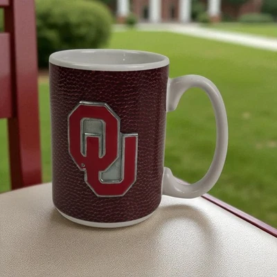 Oklahoma Sooners Coffee Cup  OU Sooners Mug Metal Logo - Image 1 of 4
