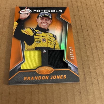 2016 Certified DUAL RELIC ORANGE SP /199 Brandon Jones #XM-BJ NASCAR Racing (f3) - Image 1 of 2