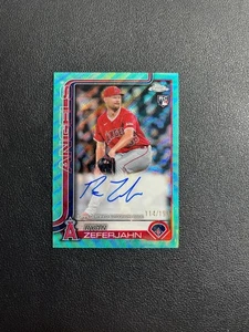 2025 Topps Chrome Ryan Zeferjahn Rc Rookie Aqua Wave Refractor Auto 114/199 WMS - Picture 1 of 6