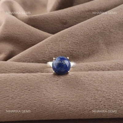 Argento Sterling Lapislazzuli Pietra Figlia Halloween Nuovo Solitario Ring Gioie - Immagine 1 di 4