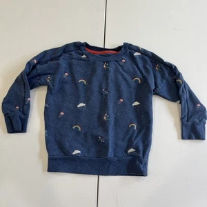 Mini Boden Size 4-5Y Blue Ice Cream Rainbow Embroidered Cotton Blend Sweater - Picture 1 of 5