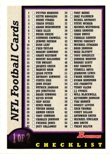 1998 Bowman Football Checkliste #1 von 2 1-132 - Bild 1 von 2