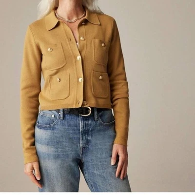 J.CREW patch-pocket sweater lady jacket in honey XXL - Image 1 of 4