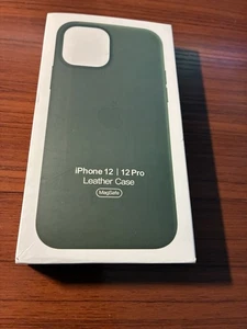 Apple iPhone 12 12 pro Leather case Forest Green - Photo 1 sur 3