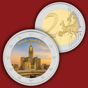 MAKKAH SAUDI ARABIA 2 Euro / Coloured UNC Color Coin - Picture 1 of 1