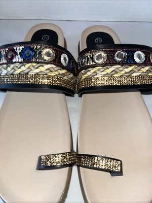 SANDALIAS FOREVER Mujer TOE RING Taupe Talla 7.5 Nuevas Foto 1 de 4