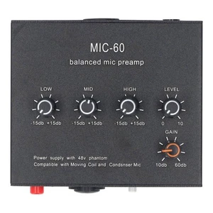Mikrofonvorverstärker 3 5 Mm 6 5 Mm XLR-Schnittstelle 60 DB Verstärkung 48 DON - Bild 1 von 24