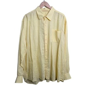 Tommy Bahama Hemd Herren XXL Gelb Leinen Langarm Knopfleiste Urlaub - Bild 1 von 14