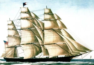 Currier & Ives The Clipper Ship "Flying Cloud"  Calendar Print 9 1/2" X 7" Size - Bild 1 von 2