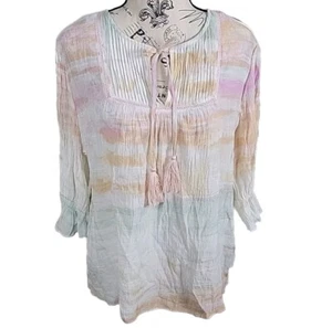 Top de mujer Zac & Rachel L boho campesino ligero transparente playero multicolor - Imagen 1 de 12