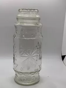 Anchor Hocking Glass Mr. Peanut Planter’s Vintage Nut Jar Star Of David Pattern - Imagen 1 de 8
