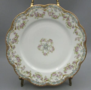 Haviland Luncheon Plate(s) - Purple Roses/Blue Flowers-Schleiger 271L - Picture 1 of 5