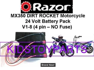 New! 24V Battery Pack for Razor MX350 DIRT ROCKET BIKE V1-8 4 PIN W/Harness! - Picture 1 of 3