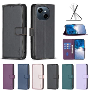 For Tecno Spark Go 1, Tecno Pop 9 Business Cover Flip Leather Wallet Purse Case - Picture 1 of 20