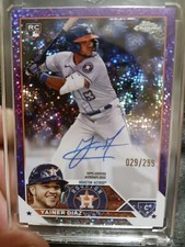 2023 Topps Chrome Yainer Diaz RC Rookie Auto/299 Purple Speckle Refractor