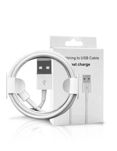 3 Pack - Fast Charge USB Cable for iPhone iPad- White, 3 feet - Picture 1 of 7