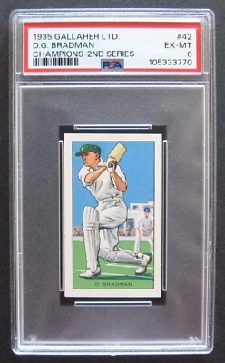 Gallaher CHAMPIONS 2nd Series 1935 #42 Don Bradman Australia Cricket PSA 6 EX-MT - Image 1 of 2
