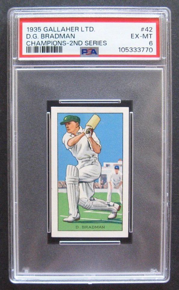 Gallaher CHAMPIONS 2nd Series 1935 #42 Don Bradman Australia Cricket PSA 6 EX-MT - Image 1 of 2