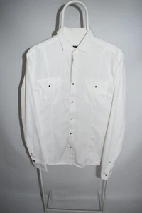 Gucci Fitted Gold Button Pockets White Shirt GG Logo Men's Size 41/16 (L) - Picture 1 of 15