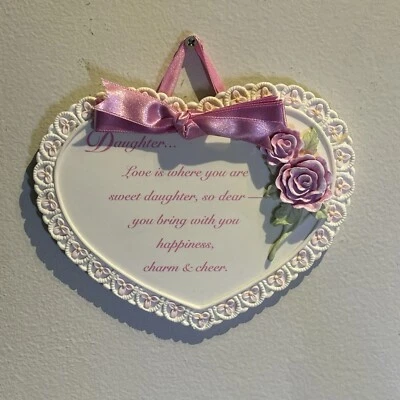 AVON Colección Regalo Mensajes Especiales Placa - Hija 1996 NUEVO EN CAJA CORAZÓN Foto 1 de 4