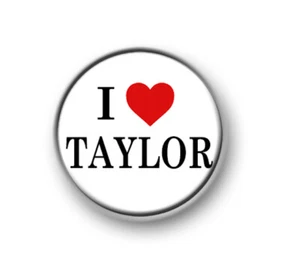 I LOVE / HEART TAYLOR SWIFT / 1”/ 25mm / pin button / badge / pop / singer - Picture 1 of 2