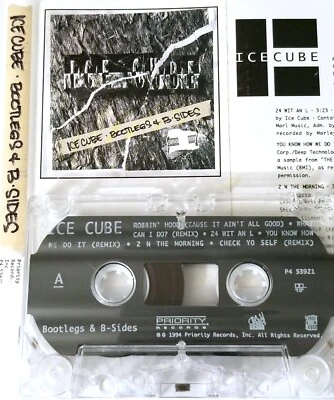 ICE CUBE 1994 TAPE CASSETTE PRIORITY RECORDS B-SIDES BOOTLEGS RAP HIPHOP G FUNK - Image 1 of 4