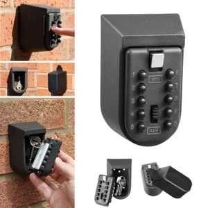 Wall Mounted Outdoor Key Storage Lock Box 10 Digit Push-Button Password Key AU - Picture 1 of 10