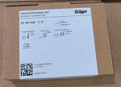 DRÄGER Drager Infinity ID Flow Sensor ABS Ref # 6871980 5/PACK Brand-New Sealed