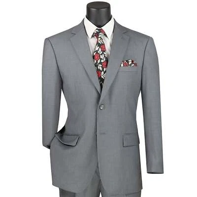 Traje gris de 2 botones VINCI para hombre con cintura ajustable, ajuste regular - NUEVO Foto 1 de 4