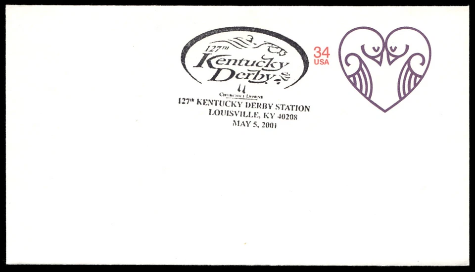 2001 US Love Letter 34¢ FDC Kentucky Derby Sation Churchill Downs Stamp - Image 1 of 4