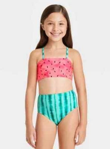 Girls' 2pc Summer Sweet Watermelon High Waist Bikini Swimsuit Set XXL (16/18) - Picture 1 of 3