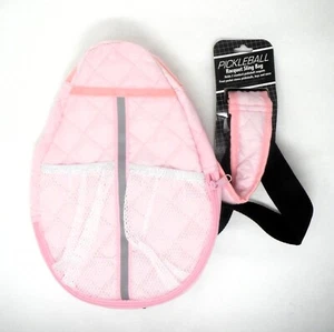 Raqueta Pickleball Acolchada Rosa (Sostiene 2) Bolso Bandolera Malla Bolsillos Frontales Nuevo con Etiquetas - Imagen 1 de 2