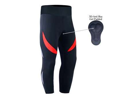 Women 3/4 Cycling Shorts Bike Tights Ladies Bike Knicks Gel Padded Pants Capri - Image 1 of 4