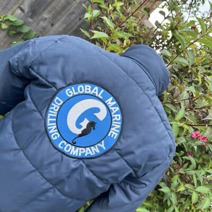Vintage Swingster Jacket Blue USA Made Glomar Biscay Global Marine Drilling M - Picture 1 of 23