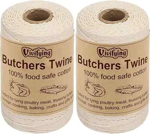 Food Safe Cotton Butchers Twine, 2Pcs X 656 Feet for Tying Meat and Cooking - Picture 1 of 2