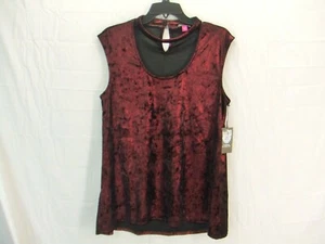 Top Vince Camuto Macy's Gifting Rojo Metálico Sin Mangas ~ Grande ~ Nuevo ~ y1 - Imagen 1 de 6