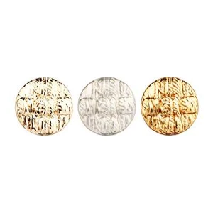 5 Metal Textured Buttons - Unique Design for Sewing, Crafts, DIY Cloth Projects - Picture 1 of 6
