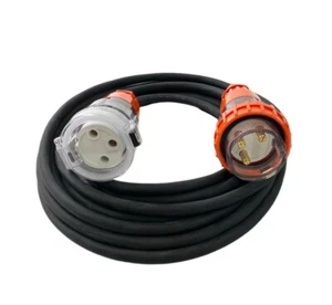 32 Amp 7m Extension Lead, Single Phase, 3 pin, 240V 32A 7mt Rubber Cable 1Ph - Picture 1 of 5