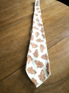 Corbata Jaeger Vintage Crema y Oro Ancho Máximo 12 cms - Imagen 1 de 10