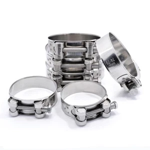 10 x Stainless Steel Hose Clamp 20mm to 22mm T-bolt Clamps Clips - Imagen 1 de 4