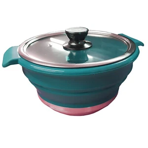 2.3L COLLAPSIBLE CAMPING SAUCEPAN integral handles - not riveted caravan folding - Picture 1 of 2