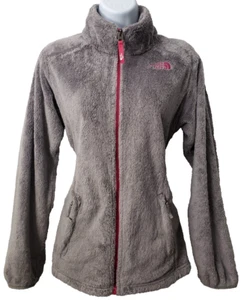 North Face Osito Fleece Jacket XL Girls Gray Pink Fuzzy Winter Ski Snow *READ* - Picture 1 of 10