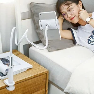 Flexible 360º Lazy Bed Bracket Desk Mount Stand Holder For iPad Samsung Tablet - Picture 1 of 16