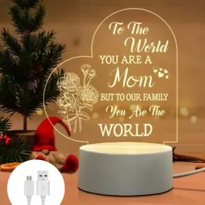 Gifts for Mom Mothers Day Birthday Valentines from Daughter Son Night Light Lamp - Picture 1 of 7